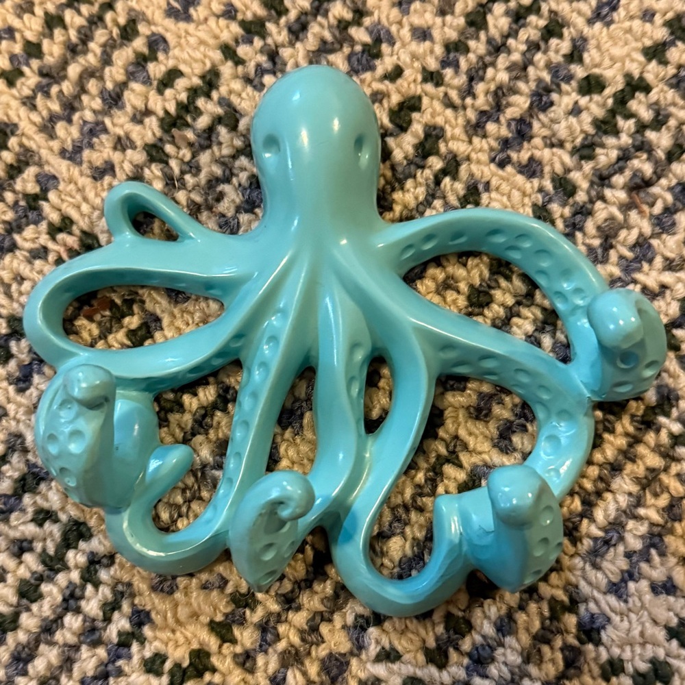 Turquoise Octopus Wall Hook Decorative Key Ring Hanger